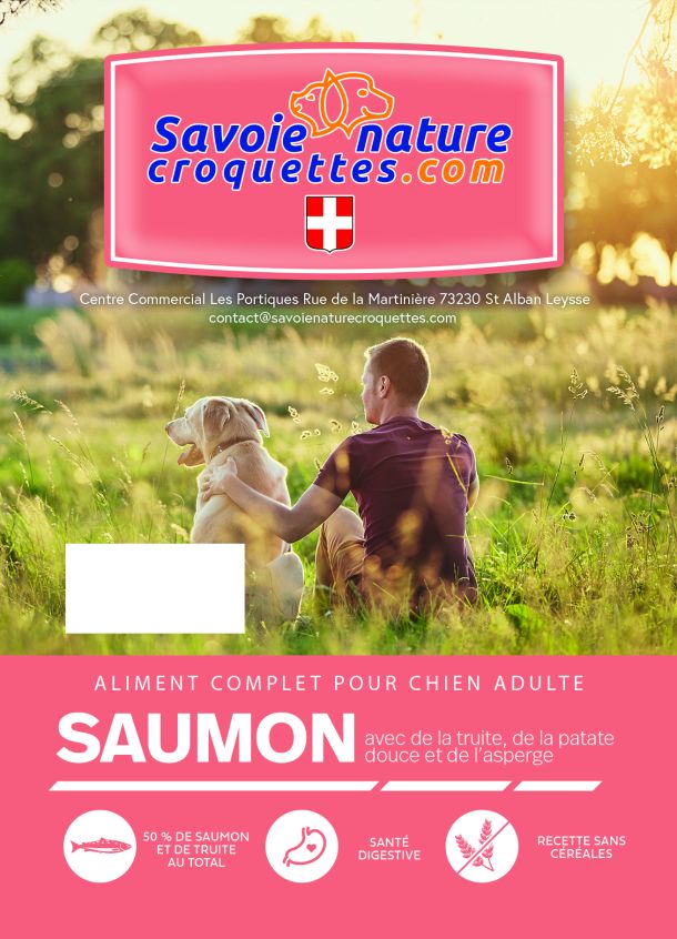 croquettes au saumon et à la truite pour chien adulte