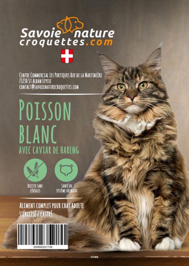 Poisson Blanc Caviar de Hareng chat adulte